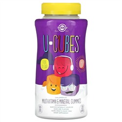 Solgar, U-Cubes, жевательные конфеты для детей с мультивитаминами и микроэлементами, вишня и апельсин, 120 шт.
