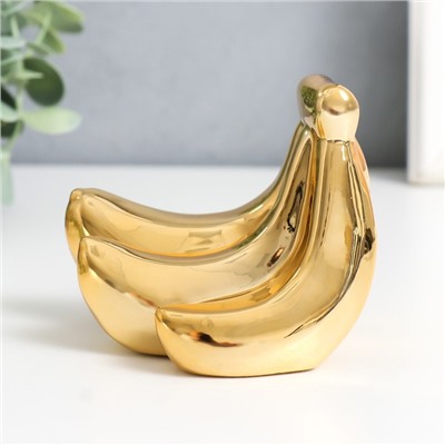 Сувенир керамика "Связка бананов" золото 8х7,5х7,5 см