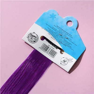 Цветная прядь новгодняя, для волос на заколке «отПАНДного нового года», длина 50 см.