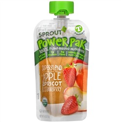 Sprout Organic, Power Pak, 12 Months & Up, Superblend with Apple Apricot & Strawberry, 4.0 oz (113 g)