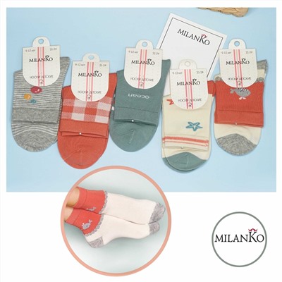 Детские хлопковые носки  (Узор 14) MilanKo D-222