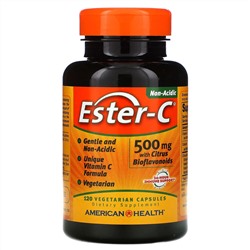 American Health, Ester-C с цитрусовыми биофлавоноидами, 500 мг, 120 вегетарианских капсул