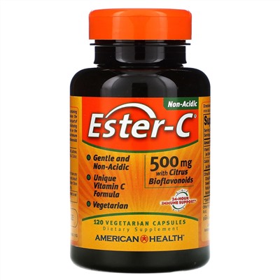 American Health, Ester-C с цитрусовыми биофлавоноидами, 500 мг, 120 вегетарианских капсул