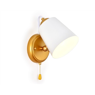 Настенный светильник с выключателем TR3103 WH/GD белый/золото E14 max 40W 260*130*200