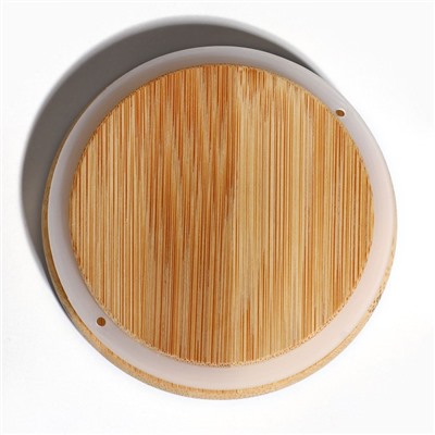 Крышка для банок/чайников/кружек/ёмкостей, бамбук «Тропики», 8.5 см., силиконовая прокладка