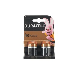 УЦЕНКА Батарейка алкалиновая Duracell Basic, C, LR14-2BL, 1.5В, блистер, 2 шт.