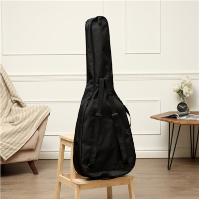 Чехол для гитары классический, c 2-мя ремнями, объёмные карманы, 100 х 39 х 6 см МИКС
