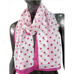 Легкий палантин-шарф с принтом, цвет белый с розовым