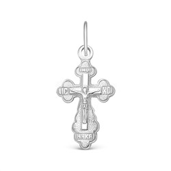 Крест из серебра родированный - 2,5 см 925 пробы 10-071р