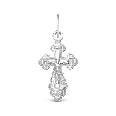 Крест из серебра родированный - 2,5 см 925 пробы 10-071р