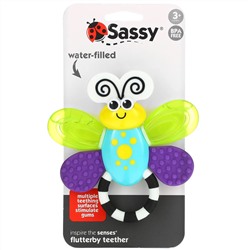 Sassy, Inspire The Senses, прорезыватель в виде бабочки, для детей от 3 месяцев, 1 шт.