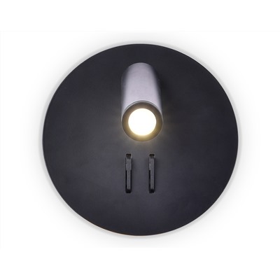 Настенный светодиодный светильник с выключателем FW252 SBK черный песок LED 4200K+3000K 6W+1W D140*110