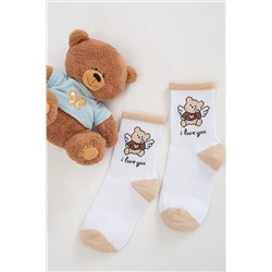 Детские носки стандарт Мишка-Ангел комплект 1 пара НАТАЛИ #984313