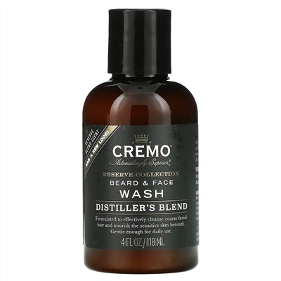 Cremo, Reserve Collection, Beard & Face Wash, Distiller's Blend, 4 fl oz (118 ml)
