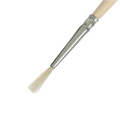 Кисть для рисования, Коза круглая №1 (диаметр обоймы 1 мм; длина волоса 10 мм), деревянная ручка, Calligrata