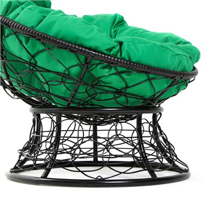 Кресло "Папасан" мини, ротанг, 81х68х77см, подушка зеленая микс
