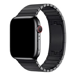 Ремешок - ApW34 металл блочный на застежке Apple Watch 42/44/45/49 mm (black)