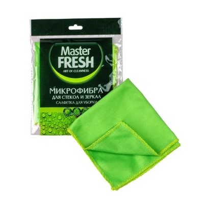 MASTER FRESH Салфетка Микрофибра для стекол и зеркал 30*30см 1 шт