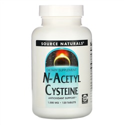 Source Naturals, N-ацетилцистеин, 1000 мг, 120 таблеток