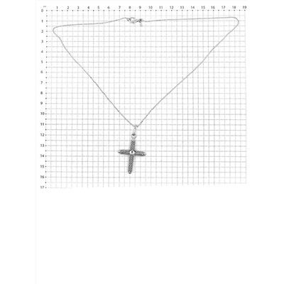 Колье крест из серебра родированное, 45 см 925 пробы мркл-1402005