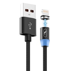 Кабель USB - Apple lightning SKYDOLPHIN S59L магнитный  100см 2,4A  (black)