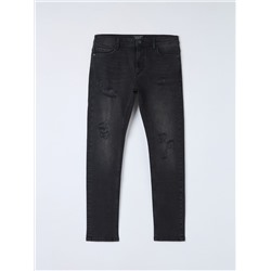 Обтягивающие джинсы «skinny» с рваным эффектом черный