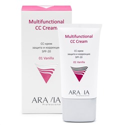 406643 ARAVIA Professional СС-крем защитный SPF-20 Multifunctional CC Cream, Vanilla 01, туба 50 мл/15