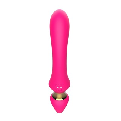 Розовый изогнутый вибромассажер Moon Vibrator - 21,1 см.