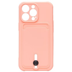 Чехол-накладка - SC304 с картхолдером для "Apple iPhone 13 Pro" (light pink)