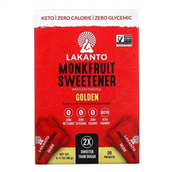 Lakanto, Monkfruit Sweetener with Erythritol, Golden, 30 Packets