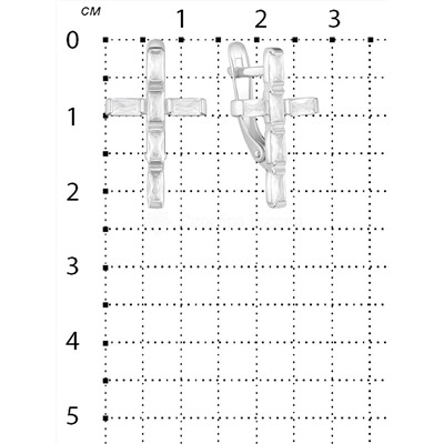 Серьги кресты из серебра с фианитами родированные 925 пробы 521-10-546р