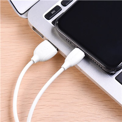 Кабель USB - Apple lightning Borofone BX19  100см 2,4A  (white)