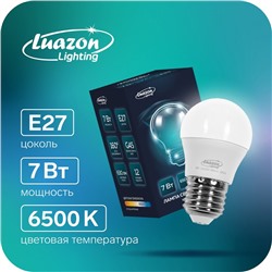 Лампа cветодиодная Luazon Lighting, G45, 7 Вт, E27, 630 Лм, 6500 К, холодный белый