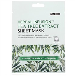 Avarelle, Herbal Infusion, тканевая маска с экстрактом чайного дерева, 1 шт., 20 г (0,7 унции)