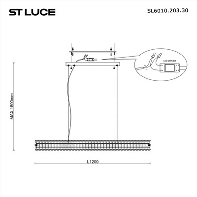 SL6010.203.30 Светильник подвесной ST-Luce Золотистый/Прозрачный LED 1*30W