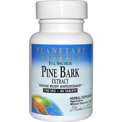 Planetary Herbals, Full Spectrum Pine Bark Extract, 150 mg, 60 Tablets