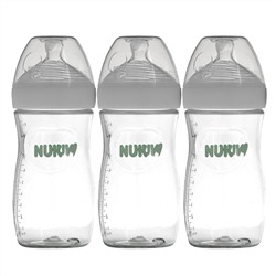 NUK, Simply Natural, Bottles, White, 1+ Months, Medium, 3 Pack, 9 oz (270 ml) Each