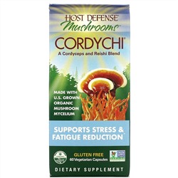 Fungi Perfecti, Host Defense Mushrooms, Cordychi, Supports Stress & Fatigue Reduction, 60 Vegetarian Capsules