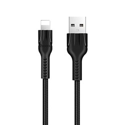 Кабель USB - Apple lightning Hoco U31 (повр. уп)  120см 2,4A  (black)