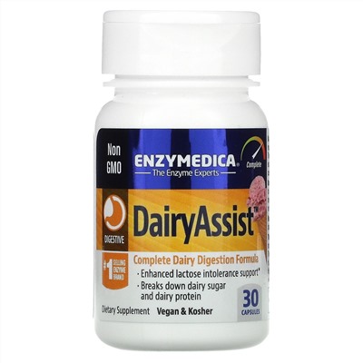 Enzymedica, DairyAssist, 30 капсул