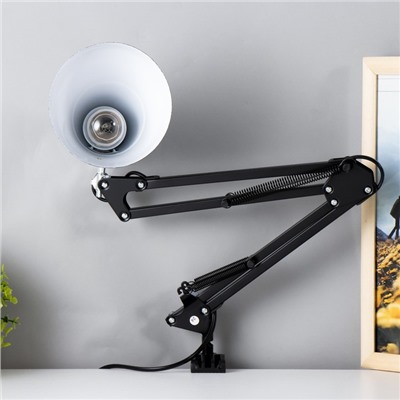 Настольная лампа Стиль 1x60W E27 черная к-1,8м основание+струбцина
