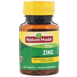 Nature Made, Цинк, 30 мг, 100 таблеток
