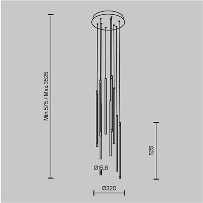 Подвесной светильник Light stick MOD236PL-L54BS3K. ТМ Maytoni