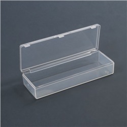 Органайзер для хранения, с крышкой, 1 секция, размер 9,3 × 3,1 × 1,6 см, цвет прозрачный