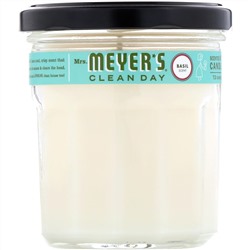 Mrs. Meyers Clean Day, Ароматизированная соевая свеча, с запахом базилика, 7,2 унции