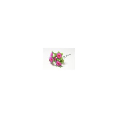 Искусственные цветы, Ветка в букете гвоздика с листом 5 голов (1010237) микс