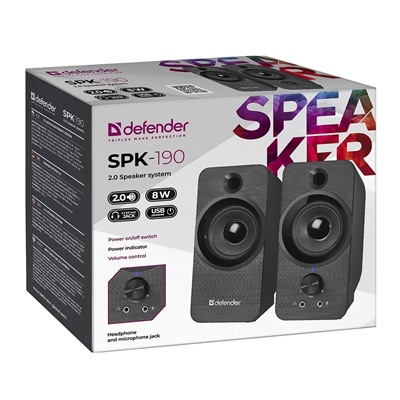 Компьютерная акустика Defender SPK-190 2.0 (black)