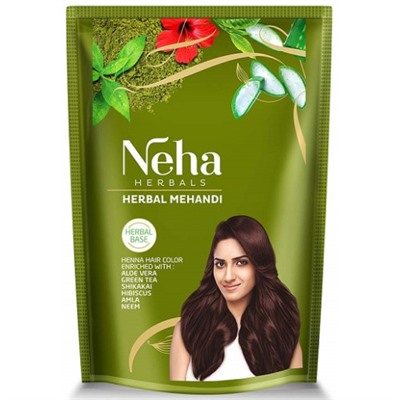 Neha Herbals Hair Mehandi 500g / Краска для Волос (Темно-Каштановый) 500г