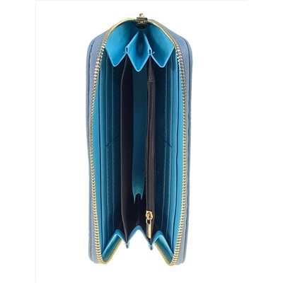 Женское портмоне из искусственной кожи, цвет голубой