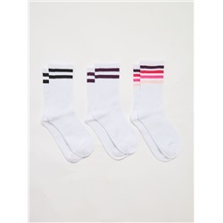 Набор из 3 пар носков с полосками Вар. фиолетовый
